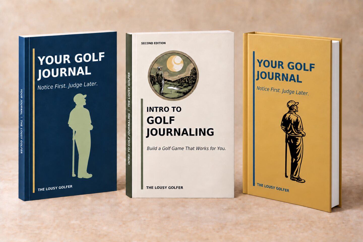 Intro to Golf Journaling between the navy and gold Your Golf Journal editions