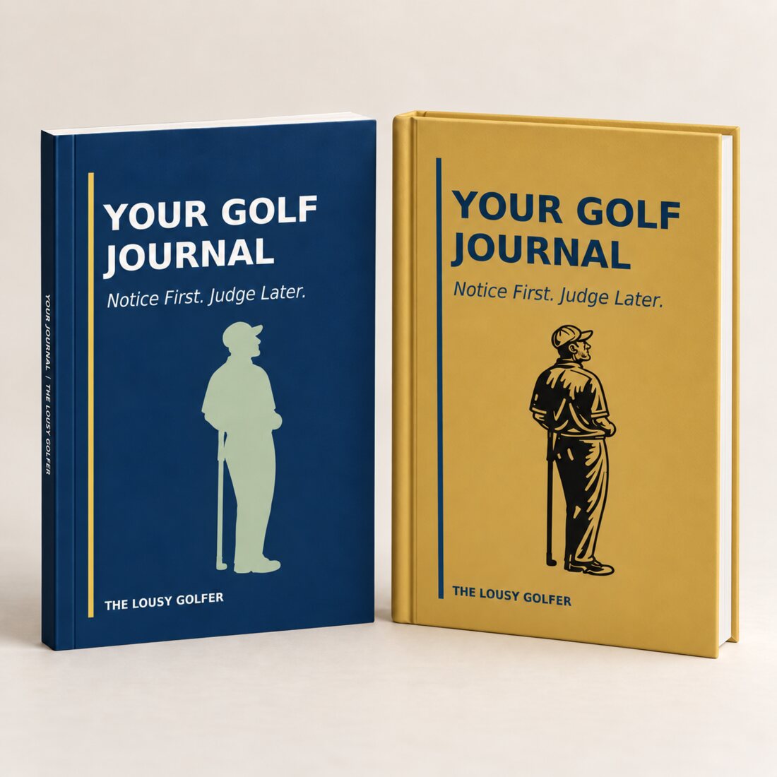 Navy and gold editions of Your Golf Journal